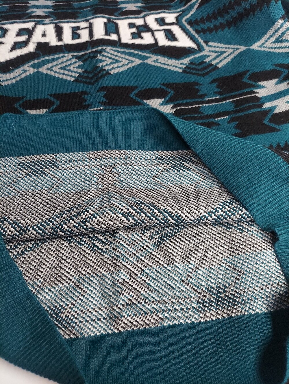 NFL Philadelphia Eagles Unisex Teal Fair Isle Pullover Crewneck Knit Sweater - Picture 8 of 16